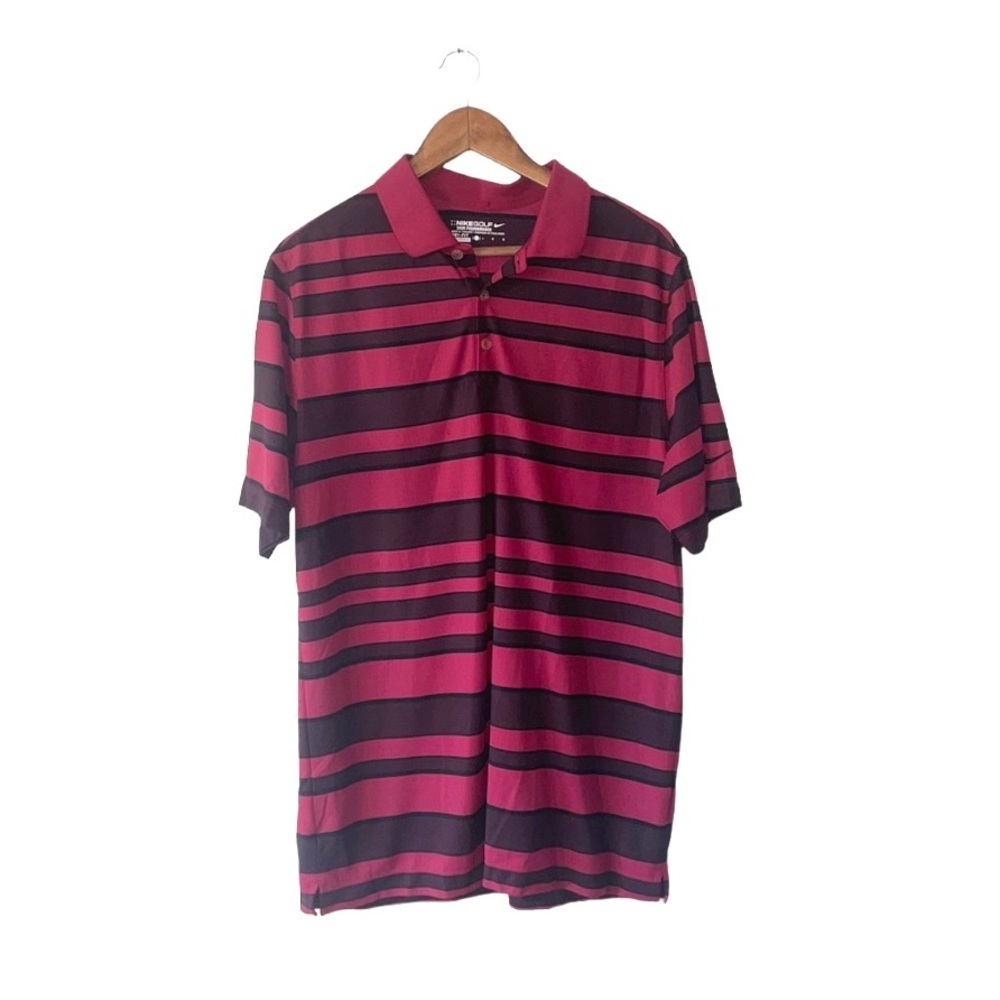 Nike Golf Polo Shirt Pink Red Tour Performance Dri-Fit Size Large